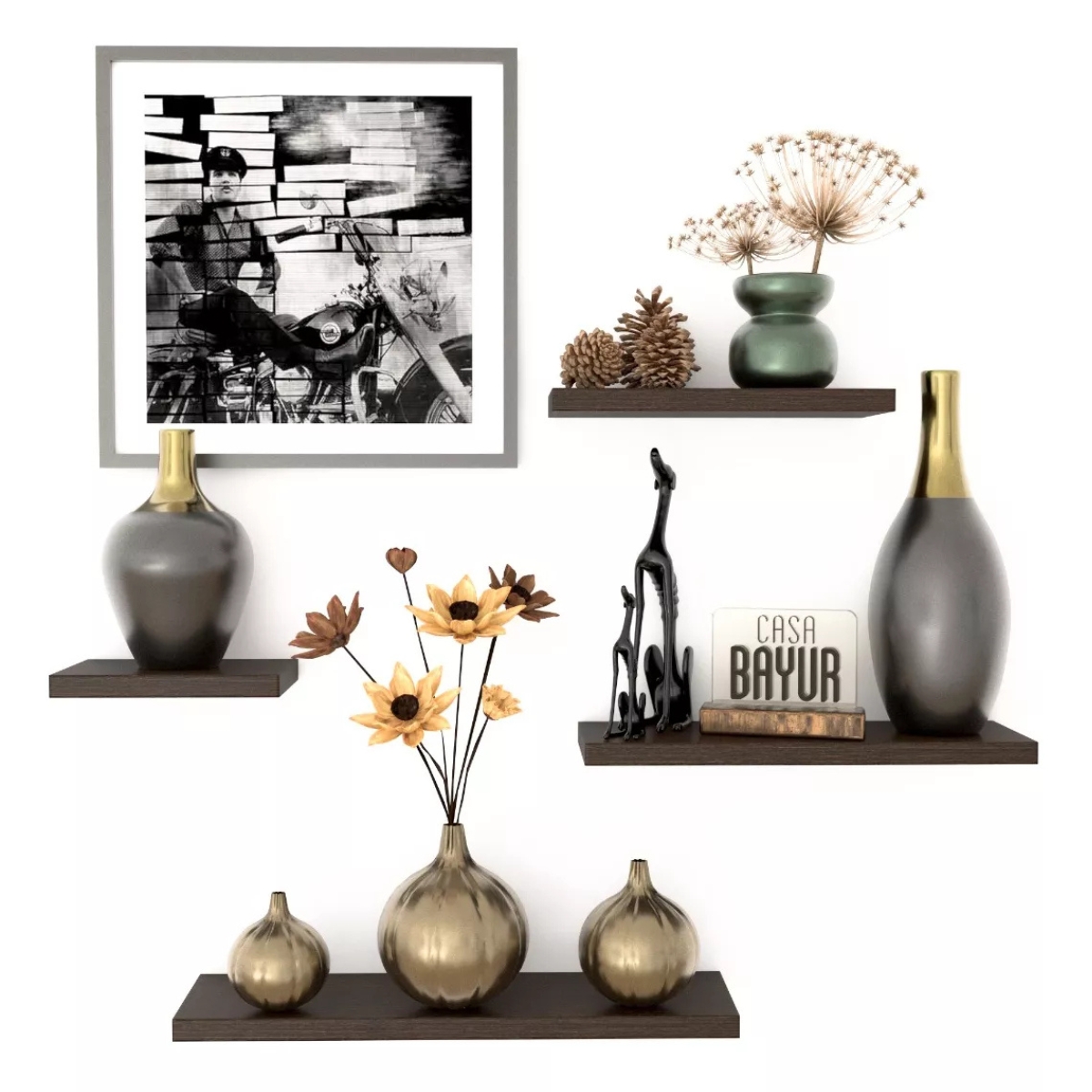 Repisas Flotantes Modernas x4 - Wengue